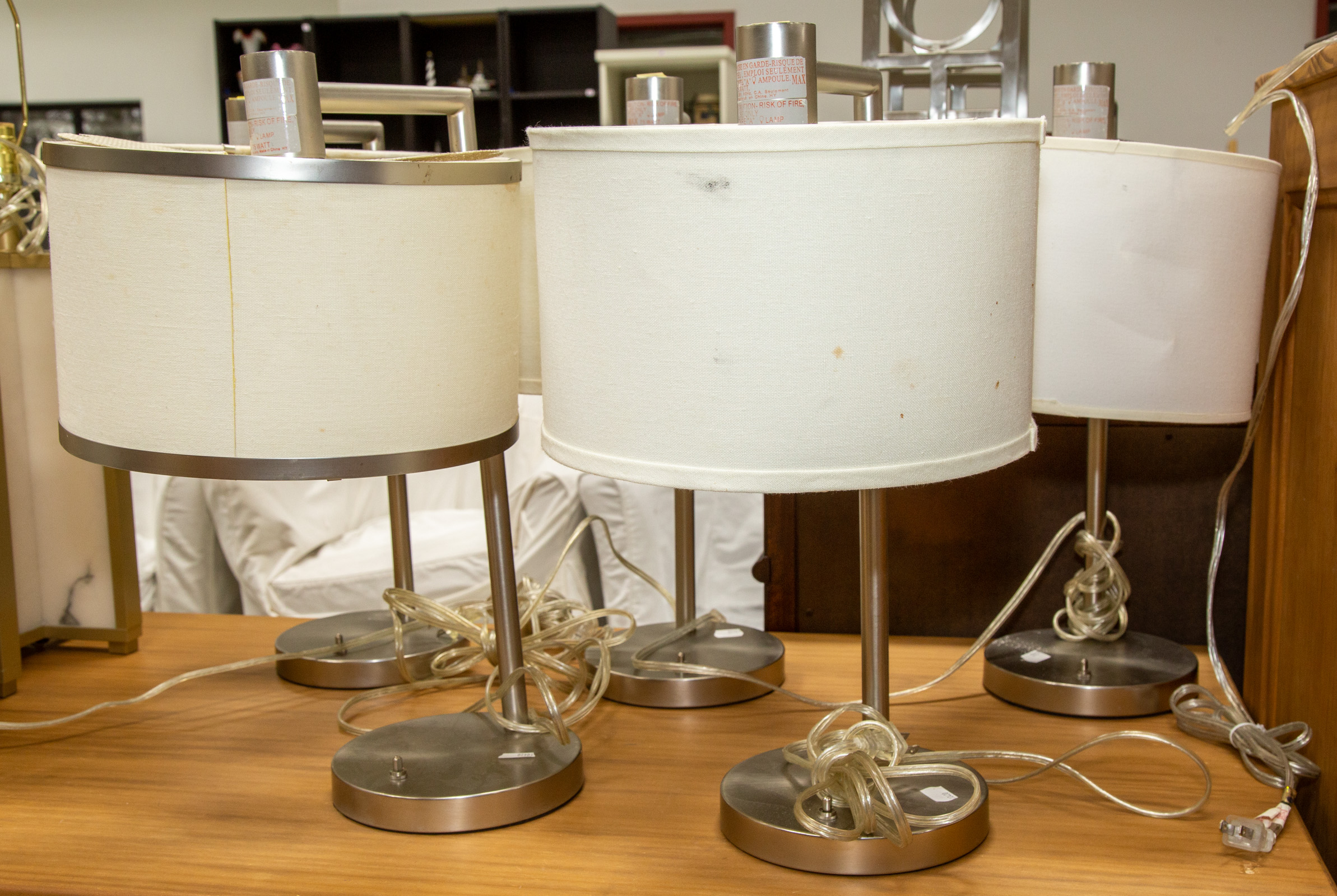 Appraisal: FIVE TABLE LAMPS Approximately in H