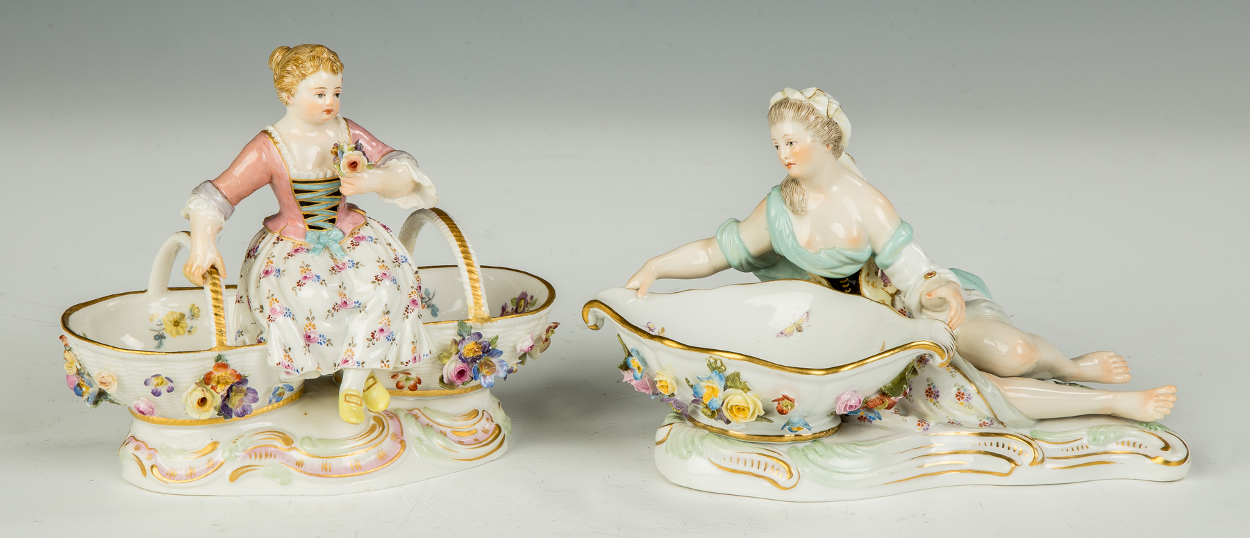 Appraisal: Two Meissen Sweet Meat Dishes th century Blue crossed swords