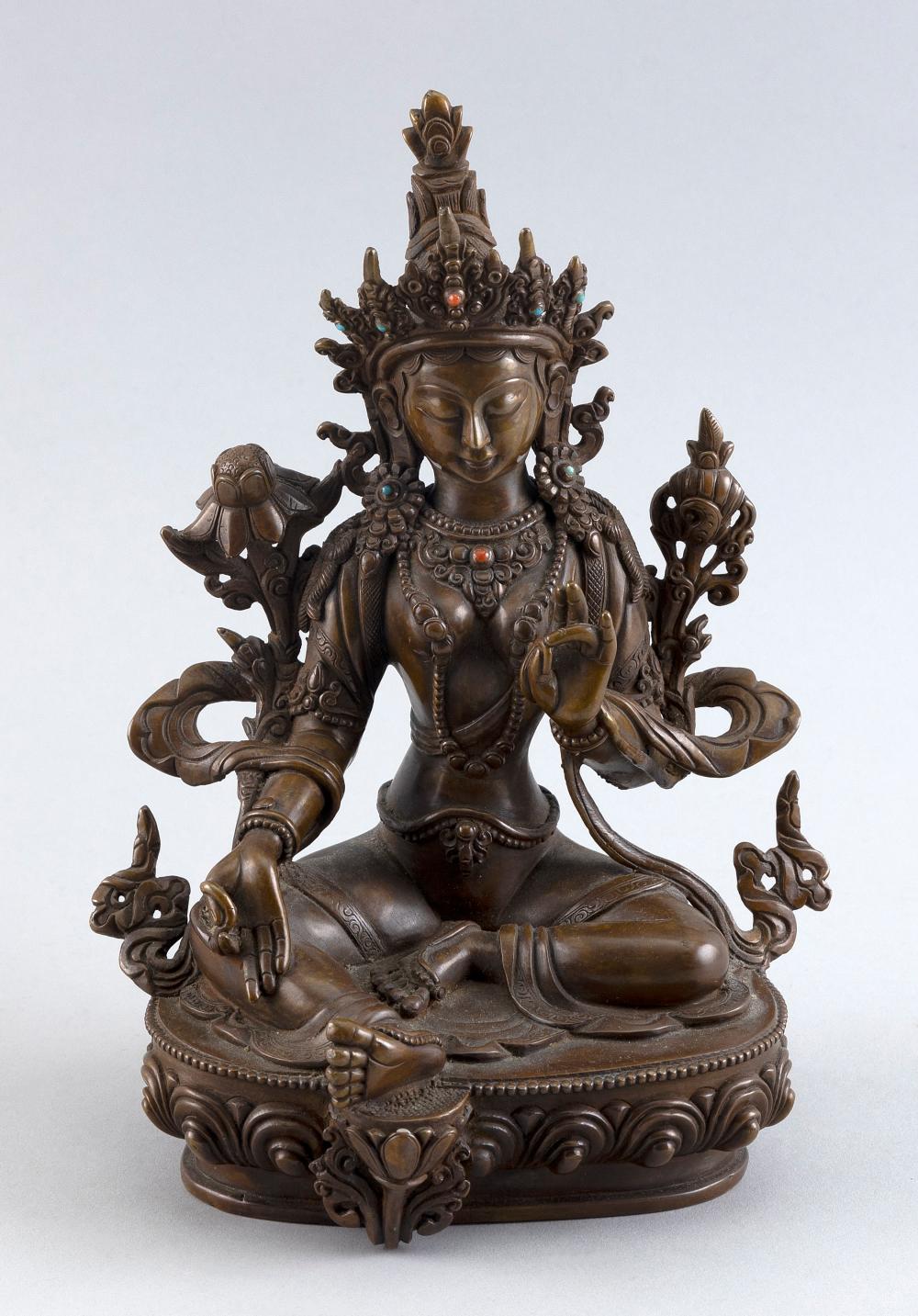 Appraisal: TIBETAN BRONZE FIGURE OF TARA LATE TH EARLY TH CENTURY