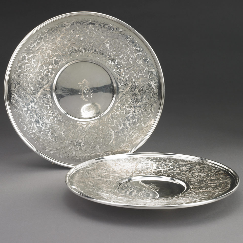 Appraisal: Pair of Canadian Silver Circular Dishes Henry Birks amp Sons