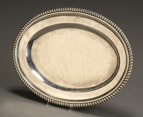 Appraisal: French Silver Oval Platter Odiot Paris - Having an engraved