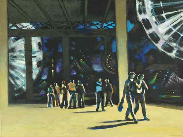 Appraisal: GEORGE JOHANSON OIL ON CANVAS Seattle Washington born ''Night Games