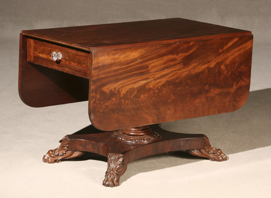 Appraisal: Classical Mahogany Drop-Leaf Pedestal Breakfast Table Philadelphia or Baltimore Circa