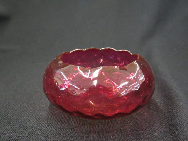 Appraisal: Amberina Fushia Art Glass Bowl Mt Washington or New England