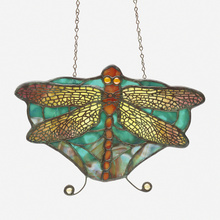 Appraisal: In the manner of Tiffany Studios Dragonfly lamp screen leaded