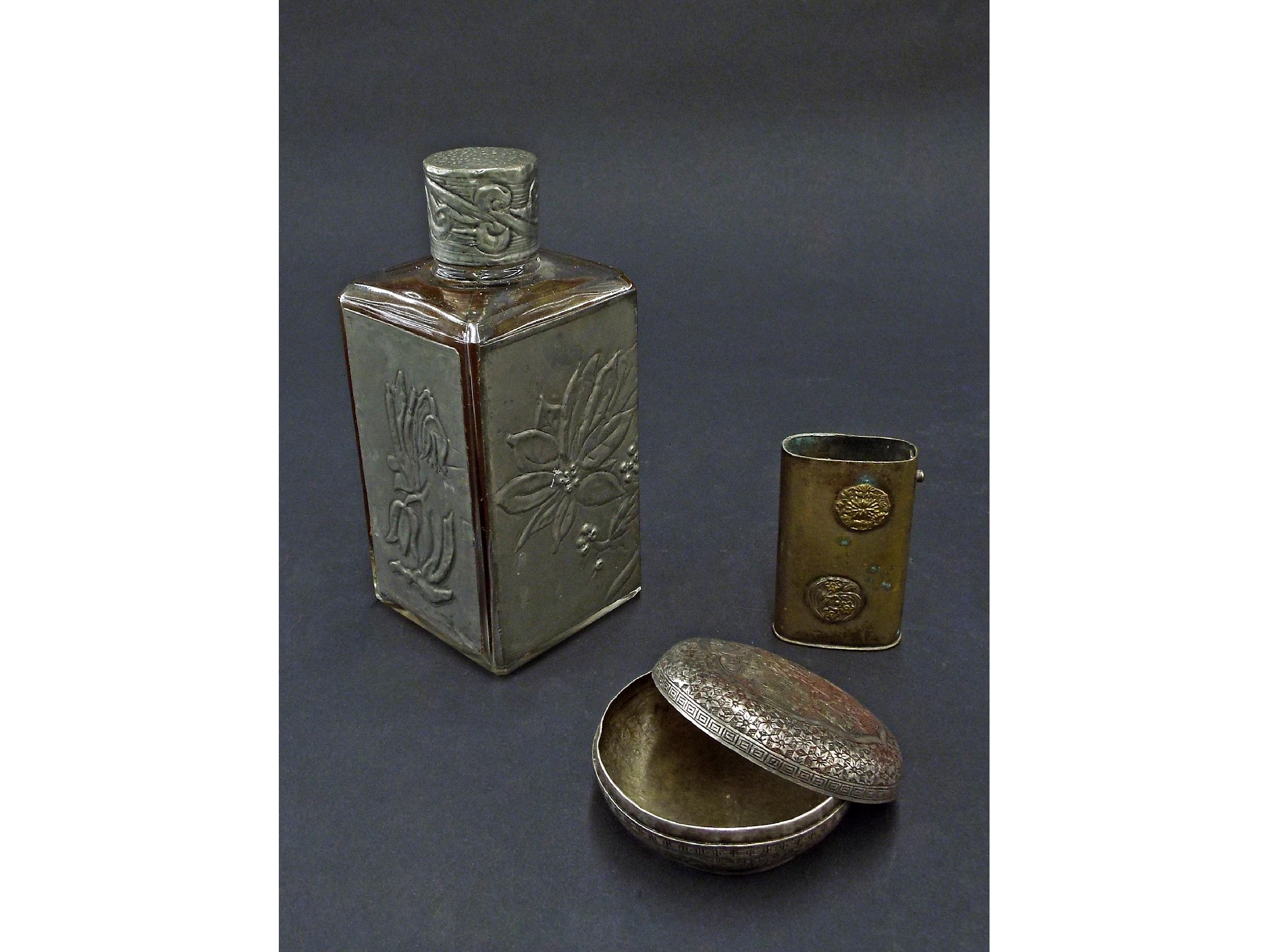 Appraisal: Mixed interesting items to include Chinese white metal scent pot