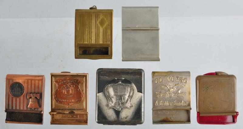 Appraisal: Lot of Assorted Match Holders Description Six are metal and