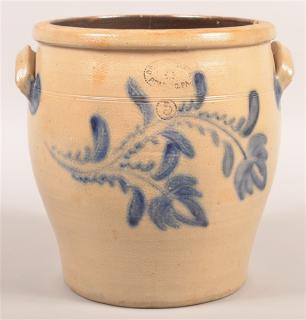 Appraisal: D P Shenfelder Gallon Crock with Floral Decoration D P