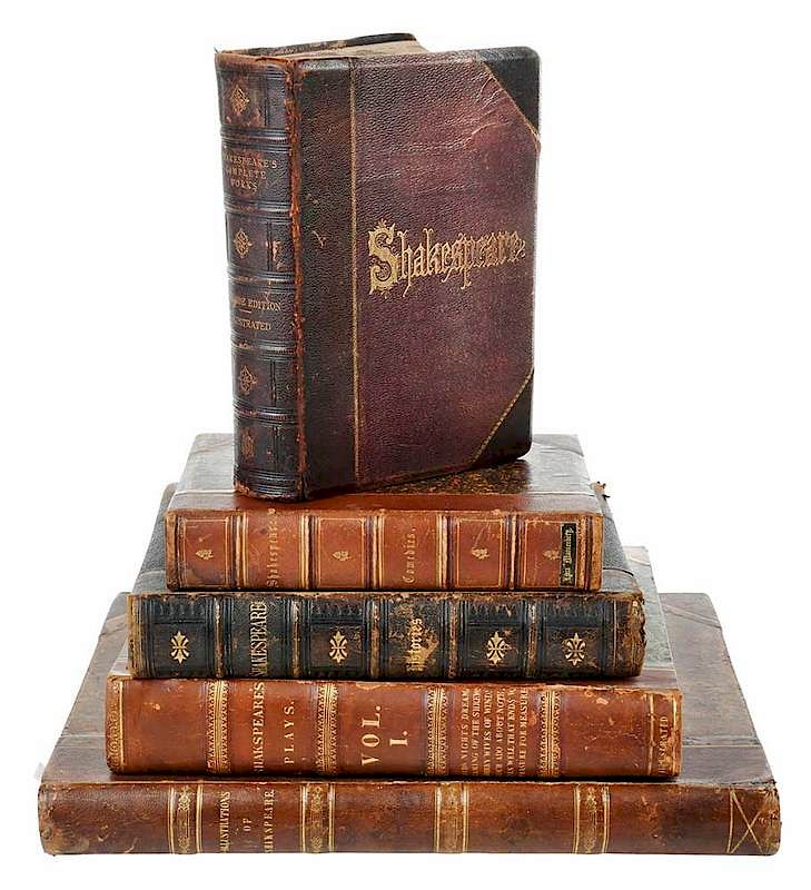 Appraisal: Leather-bound Shakespeare Books including The Plays of Shakespeare from the