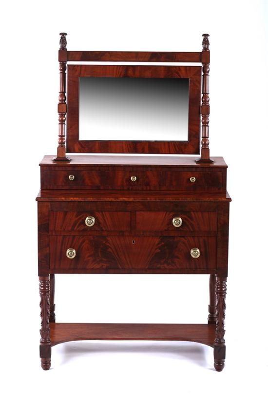 Appraisal: AMERICAN CLASSICAL CARVED MAHOGANY DRESSING TABLE first half th century