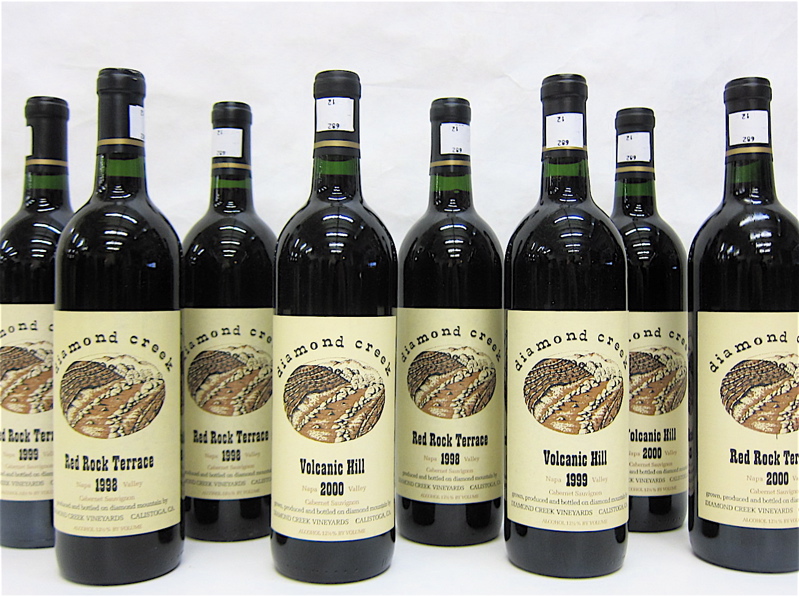 Appraisal: TWELVE BOTTLES OF DIAMOND CREEK CALIFORNIA CABERNET SAUVIGNON AND Red