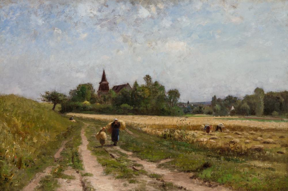 Appraisal: DWIGHT WILLIAM TRYON American - The Harvest ca oil on