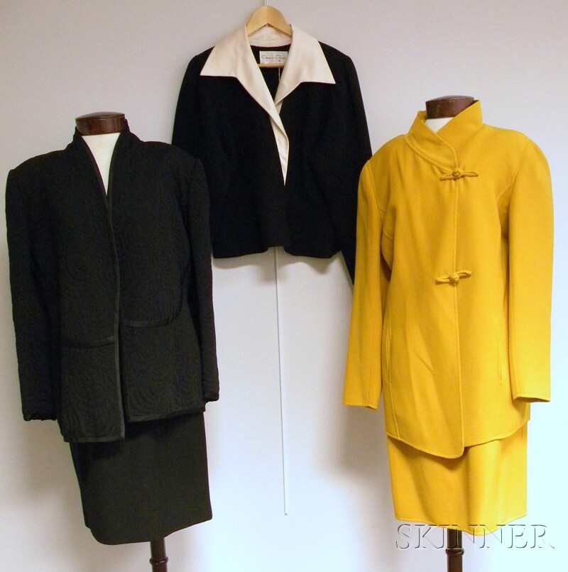 Appraisal: Three Oscar de la Renta Lady's Garments a black wool