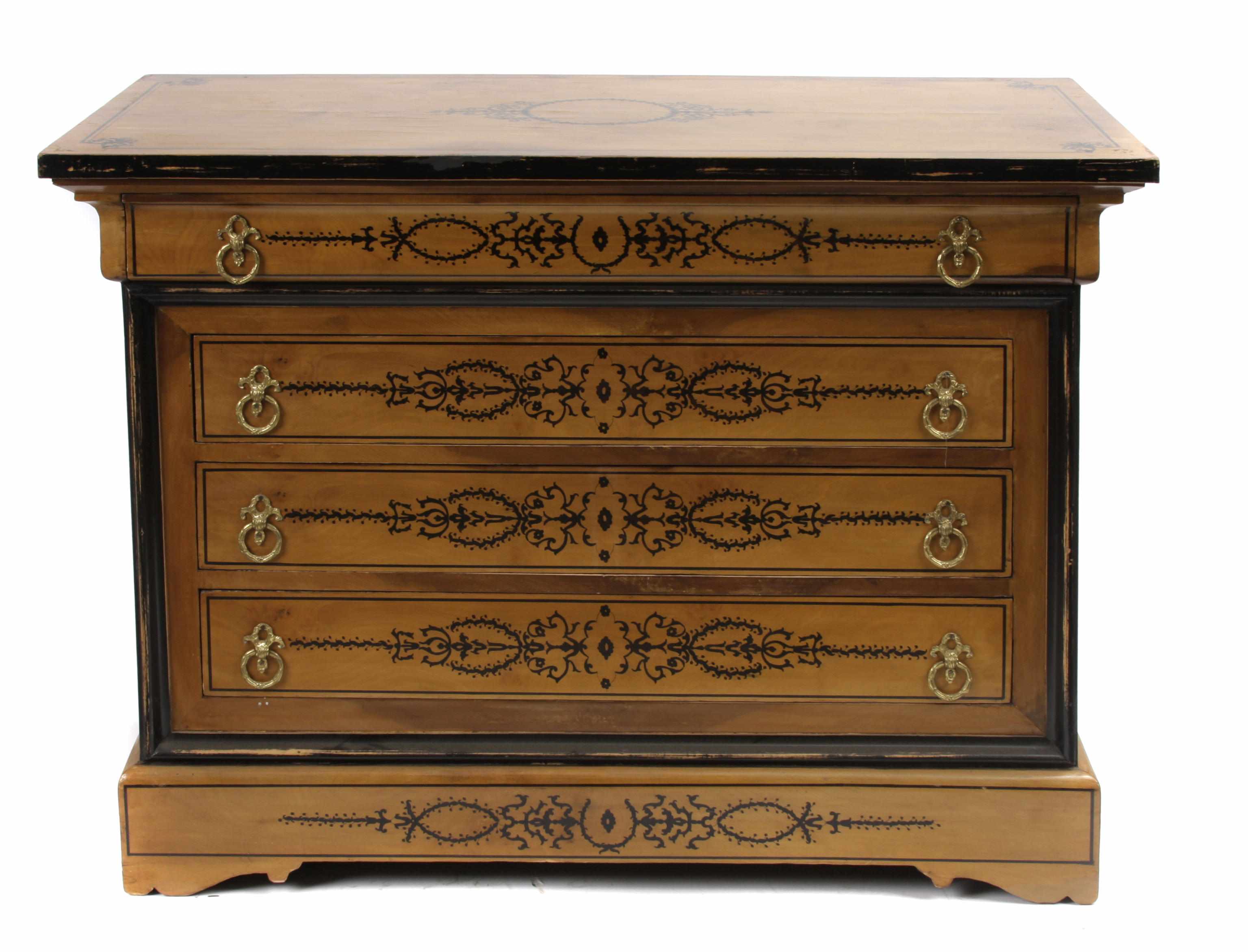 Appraisal: A Charles X style chest of drawers height in width