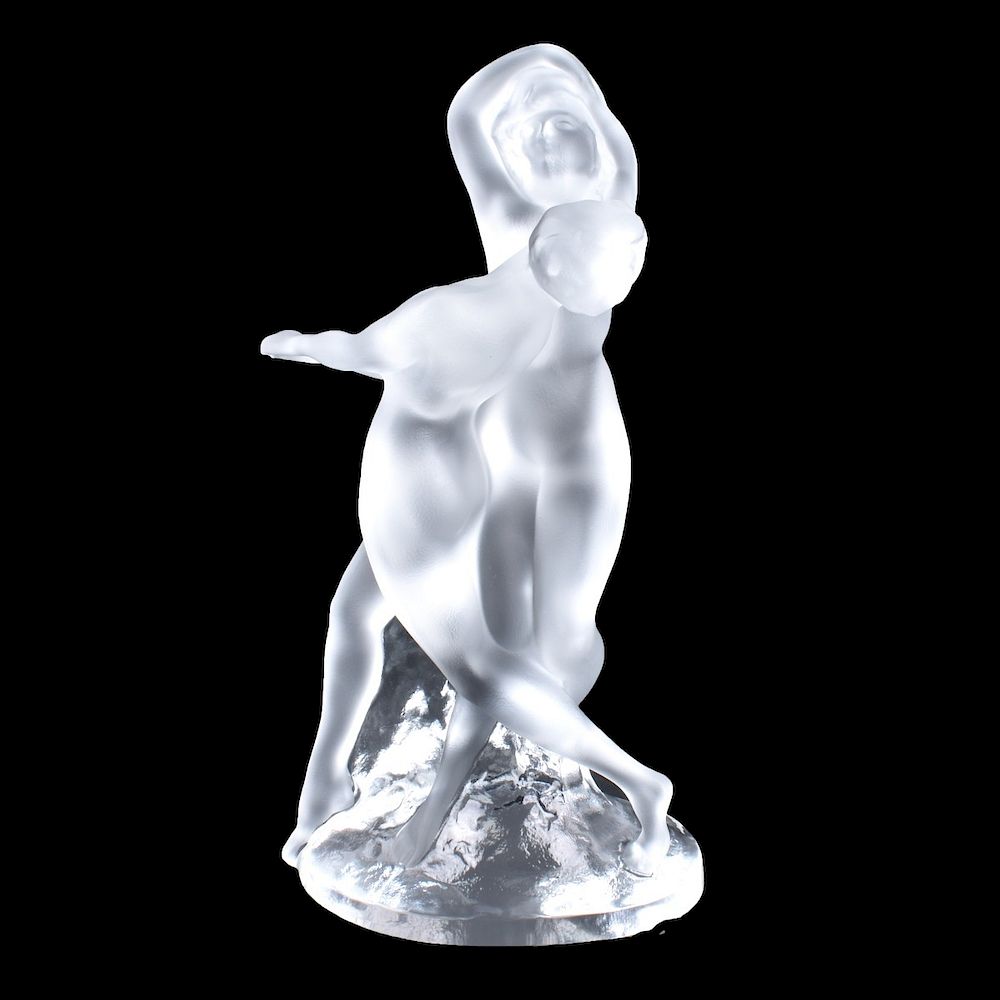 Appraisal: Lalique Figurine Lalique Two Dancers Crystal Figurine Signed Lalique France