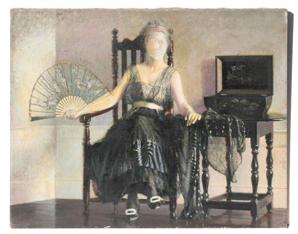 Appraisal: KENNARD Waldo American th th Century Woman with Fan Seated