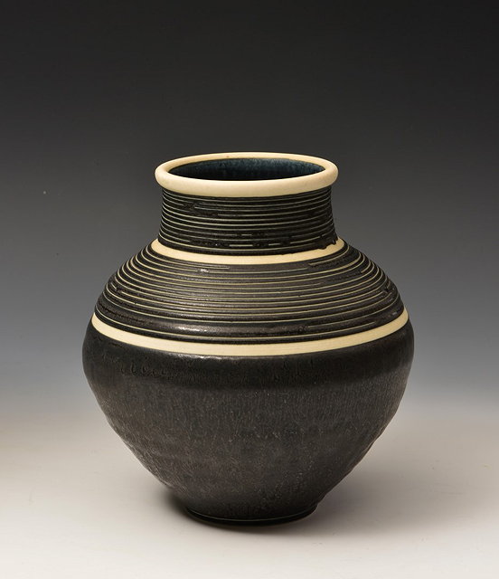 Appraisal: Julian Stair British b Vase in black and white with