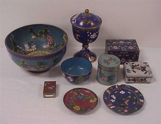 Appraisal: Group of cloisonne including a '' high bowl a ''