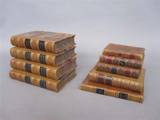 Appraisal: GROUP OF NINE TH TH C FINE LEATHER BOUND BOOKS