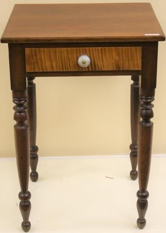 Appraisal: EARLY TH CENTURY ONE DRAWER STAND AMERICAN NICELY TURNED LEGS