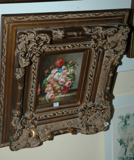 Appraisal: STILL LIFE PAINTING IN ORNATE GILT FRAME