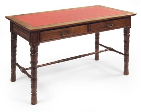 Appraisal: An early th century oak writing desk the moulded rectangular