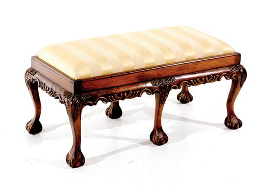 Appraisal: Chippendale style mahogany footstool upholstered rectangular slip seat over ornately