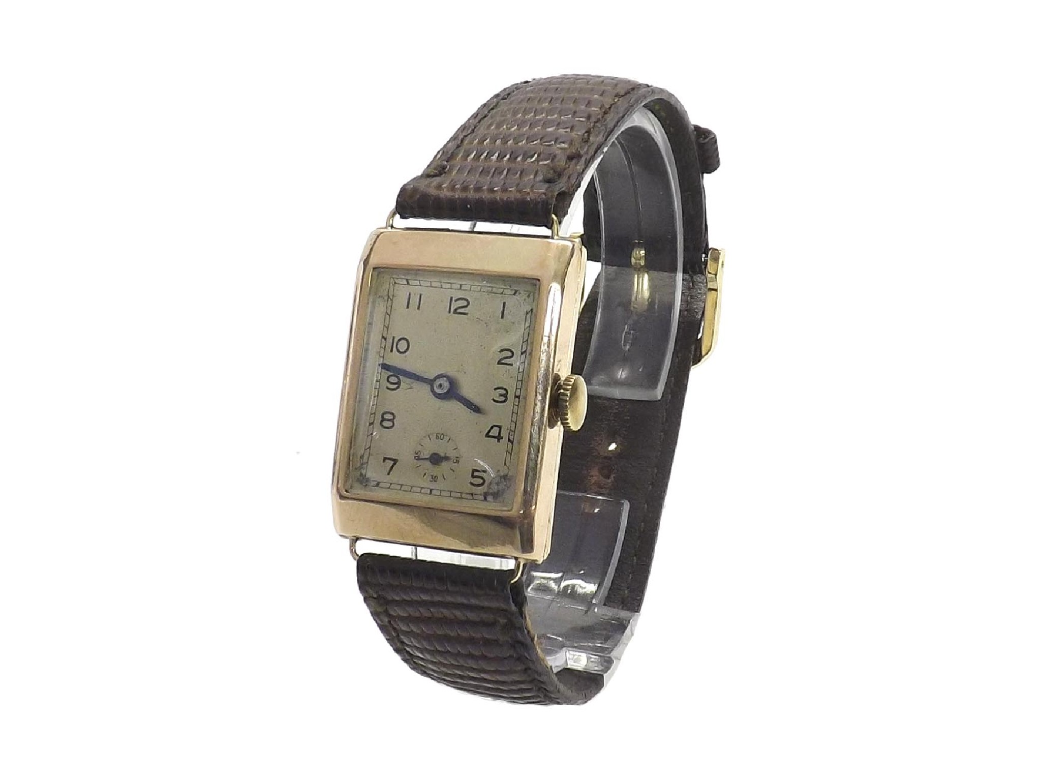 Appraisal: Kasta ct rectangular gentleman's wristwatch London the silvered dial with