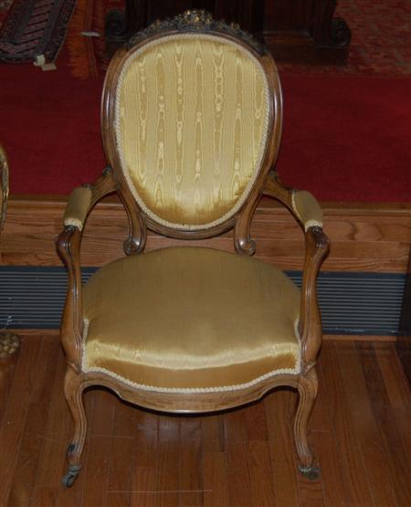 Appraisal: PAIR OF VICTORIAN ROSEWOOD OPEN ARM CHAIRS TH CENTURY each