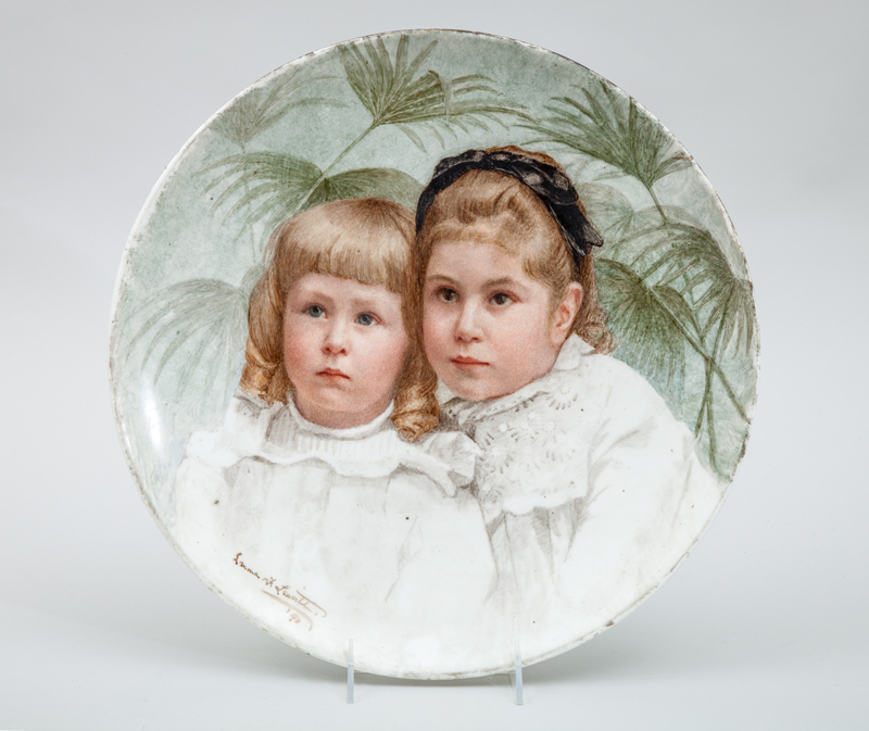 Appraisal: WILLIAM BROWNFIELD SON PORTRAIT CHARGER Hand-painted porcelain signed and dated