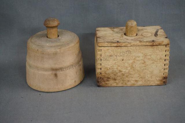 Appraisal: Antique Wood Butter Mold Presses Early 's includes Round -