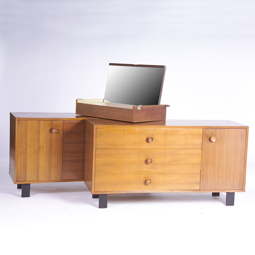 Appraisal: GEORGE NELSON HERMAN MILLER Three pieces two three-drawer dressers with