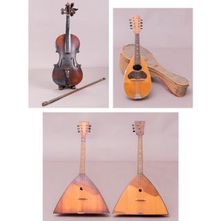 Appraisal: A Collection of Four Vintage Wooden Musical Instruments th Century