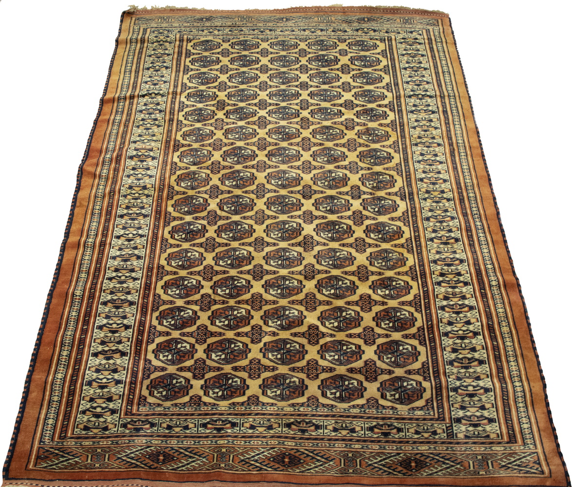 Appraisal: AFGHAN RUG ' X ' Afghanistan rug with five columns