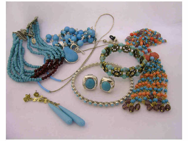 Appraisal: Lot of Coral and Turquoise jewelry including six strand Tommassini