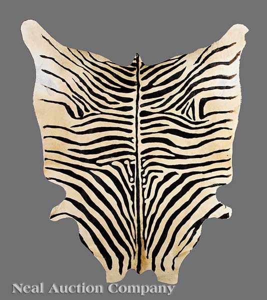 Appraisal: A Faux Zebra Skin Rug in x in