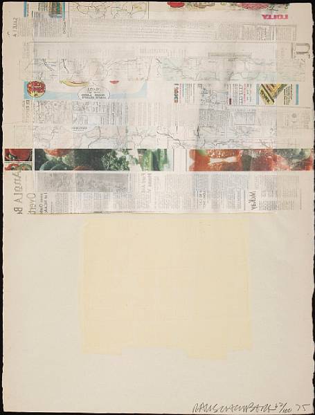 Appraisal: Robert Rauschenberg American born Arcade Offset lithograph with collage and