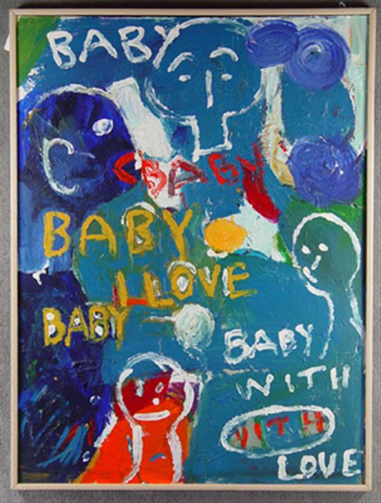 Appraisal: Ted Turner American - Baby Love acrylic on canvas Signed