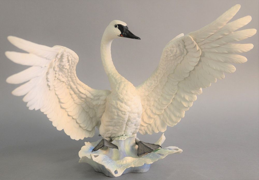 Appraisal: Boehm Trumpeter Swan porcelain sculpture by Edward Marshall ht Boehm