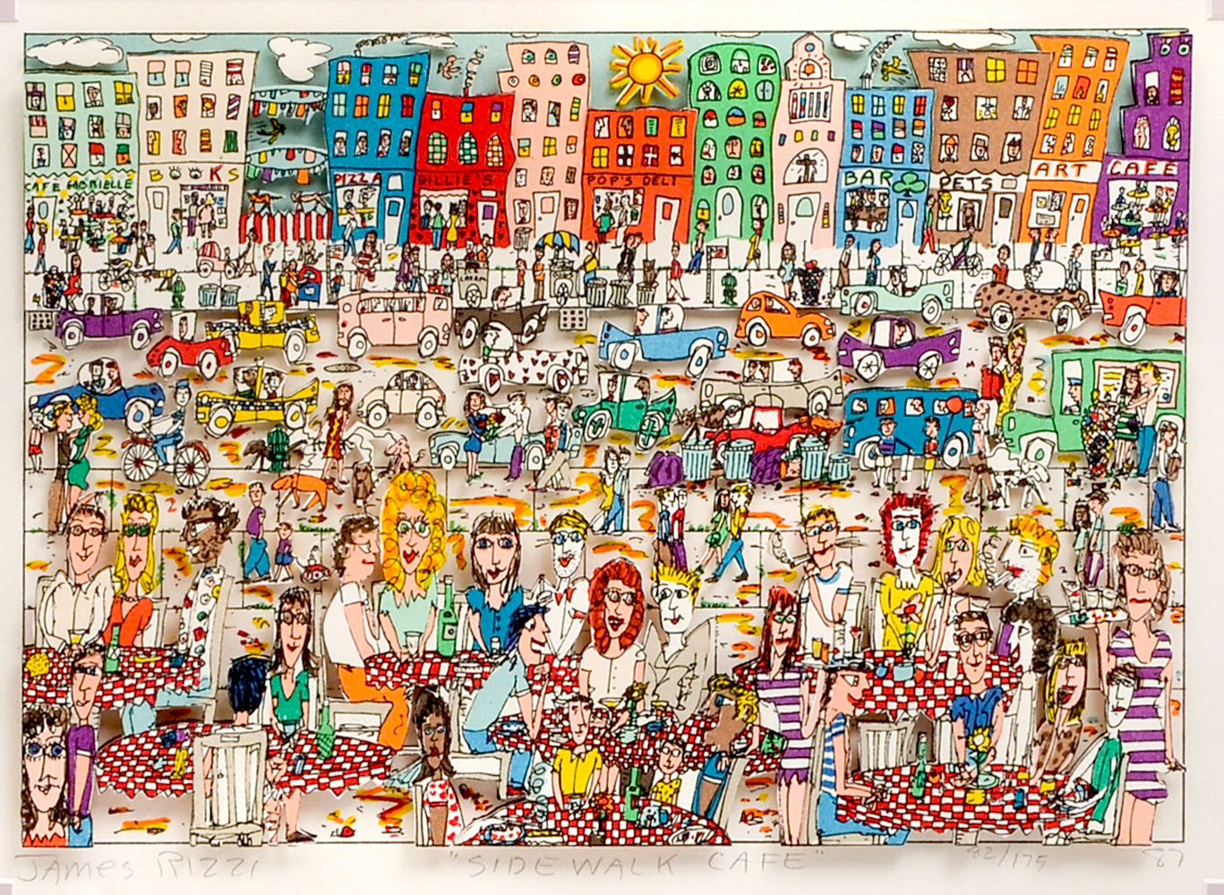 Appraisal: RIZZI James American - ''Sidewalk Cafe'' D Print sight size