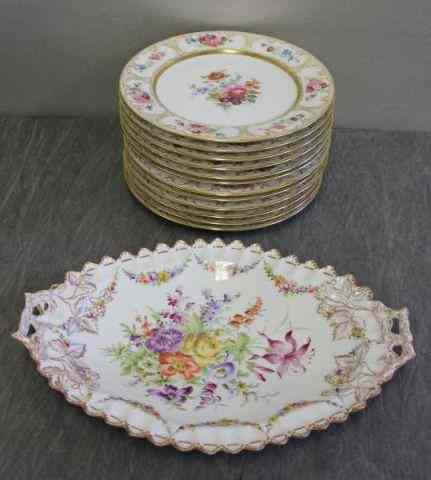 Appraisal: Dresden and Limoges Porcelain Lot Including floral Limoges France plates