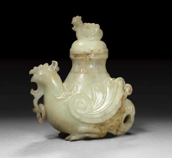 Appraisal: JADE VESSEL IN THE FORM OF A HEN China Qing-Dynasty