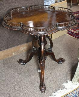 Appraisal: English mahogany tripod tea table second half th century the