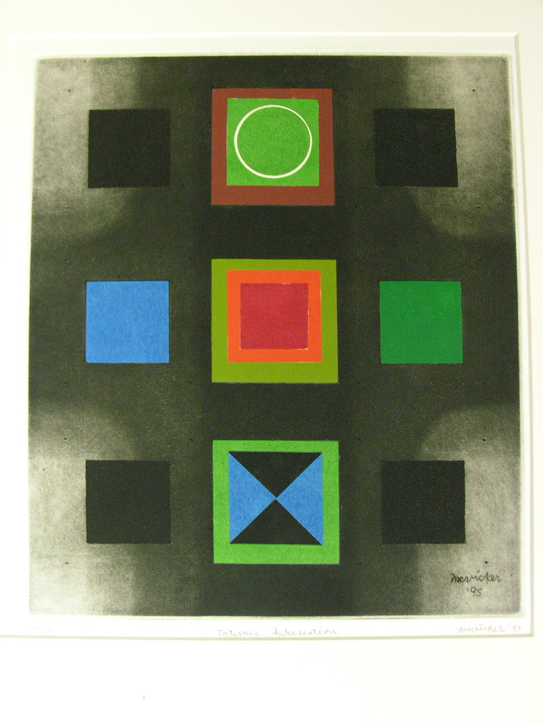 Appraisal: J J MCVICKER AQUATINT TOTEMIC INTERSECTION Artist John Jay McVicker