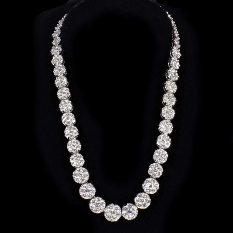 Appraisal: CT DIAMOND STONE RED CARPET NECKLACE brilliant cut diamonds H