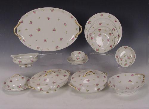 Appraisal: FRENCH LIMOGES ROSE DECORATED CHINA SERVICE Gerard Dufraisseix and Abbot