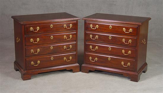 Appraisal: Pair of Henkel Harris Walnut Miniature Chests Chippendale style Four