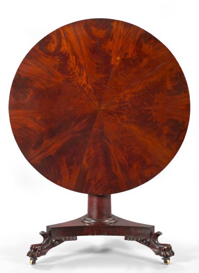 Appraisal: American Late Classical Mahogany Tilt-Top Table second quarter th century