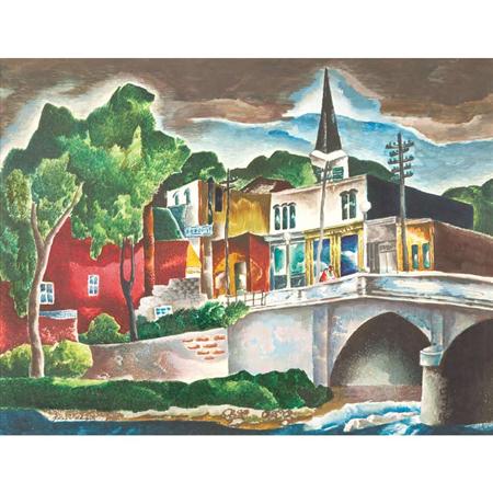 Appraisal: William Samuel Schwartz American - Bridge to Baraboo circa -