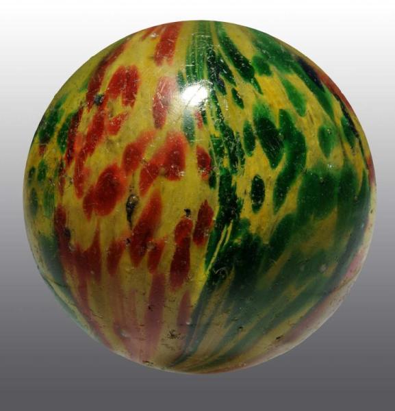 Appraisal: Faceted Pontil -Lobed Onionskin Marble Description Deep lobes Appears to